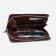 Male purse with zipper, department for bills, for maps, for coins, black color