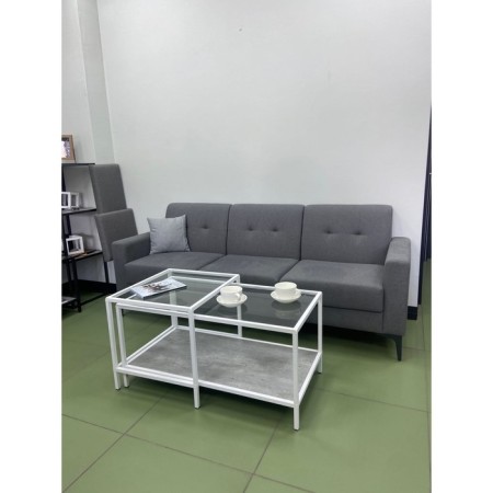 Table Journal Duet, 941 (488) x488 (544) x457 (500), white Muar/Metropolitan Gray/Glass-3