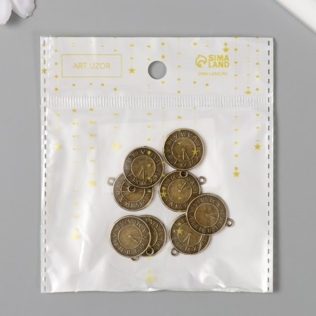 Decor for creativity Metal "Clock with Roman numbers" bronze 2.1x1.8 cm-3