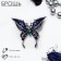 Brooch "Butterfly" is elegant, the color is dark blue in silver