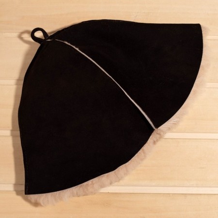 Bath cap from the "premium" sheepskino straight seam, brown-2