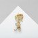 Brooch "Girl" with flowers, color in gold