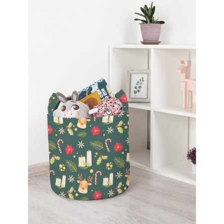 Basket for toys "Christmas candles, size 35x35 cm