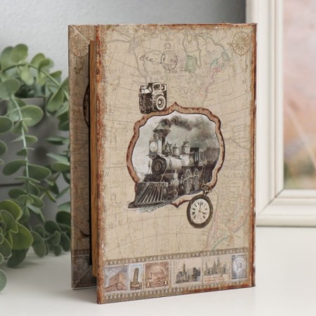 Browner Broken tree to the leatherette "retro train" 4x12x18 cm-1