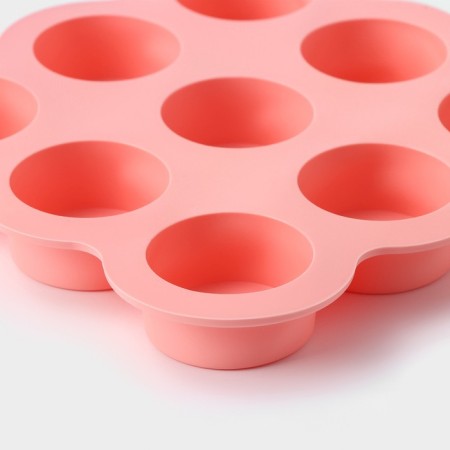 Baking uniform “Circle”, 15.5 × 15.5 × 2 cm, 9 cells, color mix-5