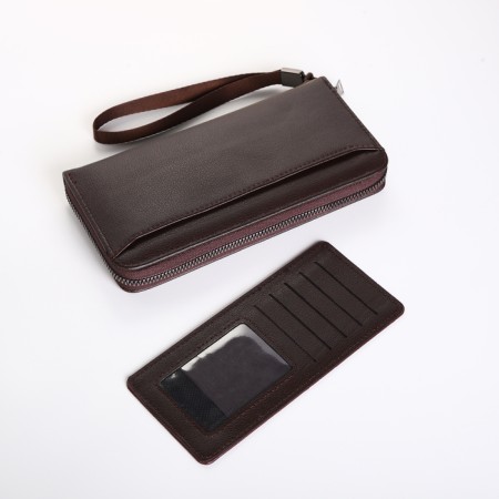 Male purse-clate on a zipper, brown color-5