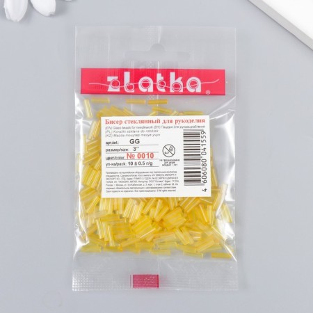 Beads "Zlatka" Glass 10 g, size 3 ", 6 mm, No. 0010 yellow 93" 78542-2