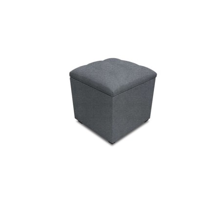 Puff with a lid and weighting, 400 × 400 × 420 mm, Savana plus matting, Mouse color