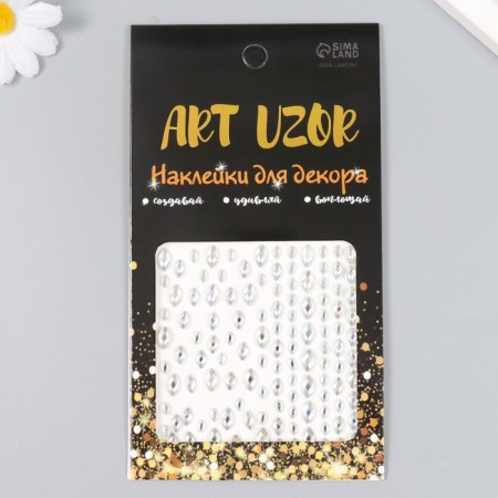 Stick plastic rhinestones "Leaves" 10.5x16 cm