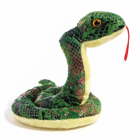 Soft toy "Snake", 15 cm, green color-5