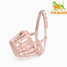 Plastic muzzle No. 6 with a collar of eco leather ohm 35 cm DN 12 cm Osh 52-67 cm