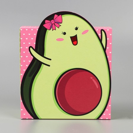 Gift folding box, packaging, "avocado", 15 x 15 x 8 cm-2