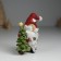 Polystone souvenir "Santa Claus in a red cap with a heart, with a green Christmas tree" 6.5x4x9 cm