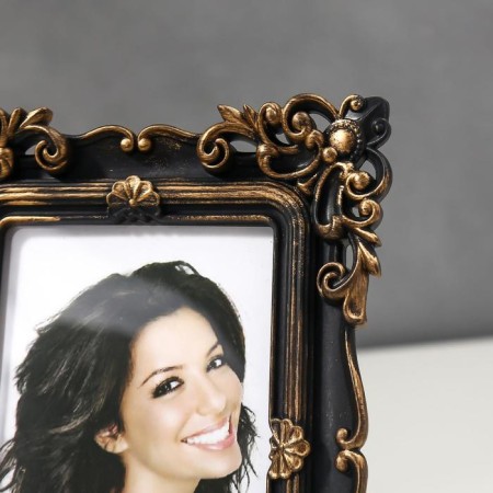 Photo frame plastic 10x15 cm "eclectica" dark gold on black 20.5x16 cm-2
