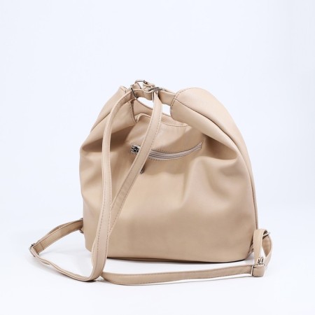 Bag Women's bag with zipper, beige color-5
