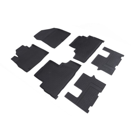Rubber rugs with high side for Hyundai Santa Fe IV, 2018-2020