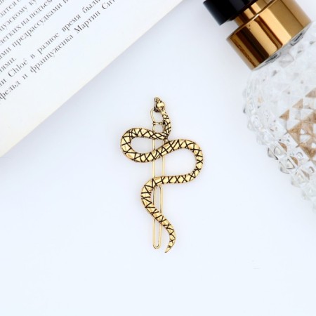 Hair clip "Snake" 6 cm, gold