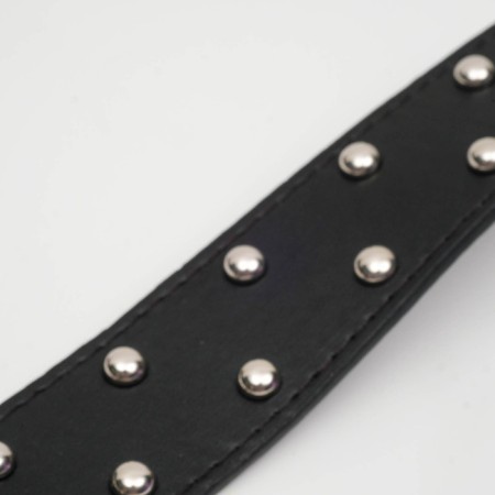 The riveted collar in 2 rows, 63.5 x 3.8 cm, black-2