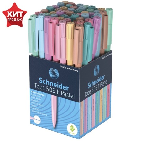 Ballic handle Schneider Tops 505 F, node 0.8 mm, blue ink, case pastel mix