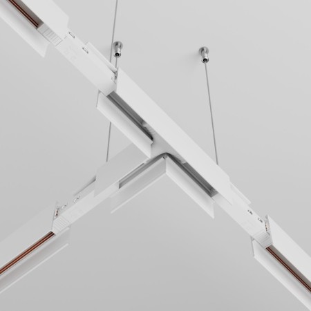 The T-shaped power connector for the Technical TRA034CWT-42W track system, 34.5x1.8x16.3 cm, white color-3