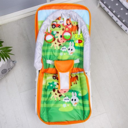 Swear-rocking chair for newborns "Pets", game arc, removable toys mix-4