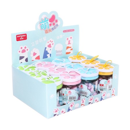 A set of figured erasers 18 pieces in a plastic box of a mix-3