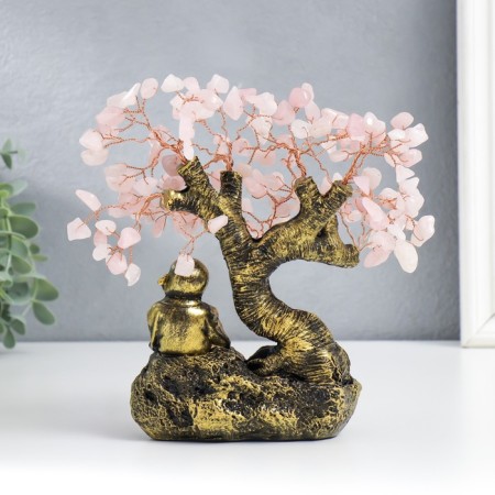 Bonsay souvenir "Cash tree and hotei" 126 stones 20x6.5x20 cm-2