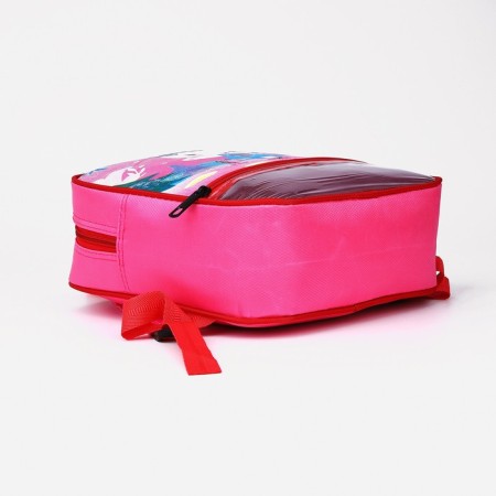 Baby backpack on lightning, 1 outer pocket, insert mix, pink color-7