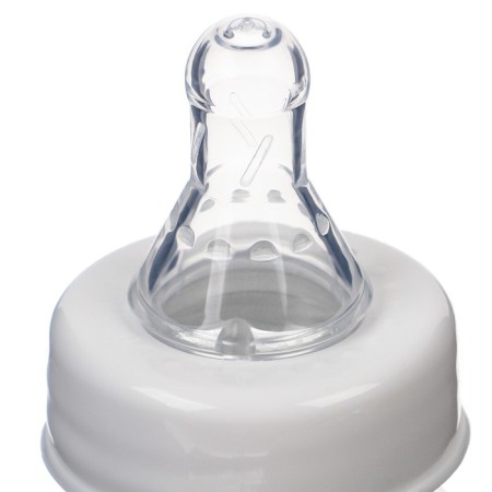 Milk glass bottle for feeding, classic throat, 250 ml., From 3 months.-5