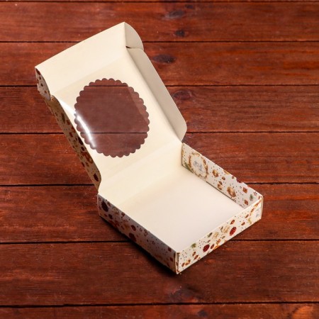 Gift box team with the window "cones and gifts", 11.5 x 11.5 x 3 cm-4