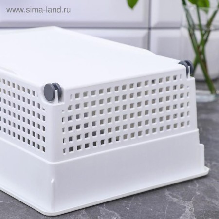 Container for storage Economic "loft", 31 × 21 × 12.5 cm, on wheels, white color-9
