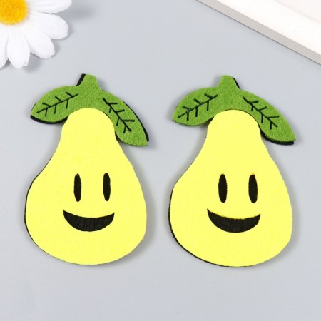 Decor for the creativity of felt "Funny pears" set 2 pcs 5.5x8.5 cm