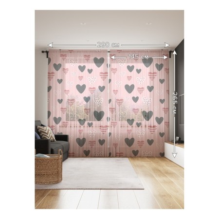 Photo "Assorted hearts", size 145x265 cm, 2 pcs-1
