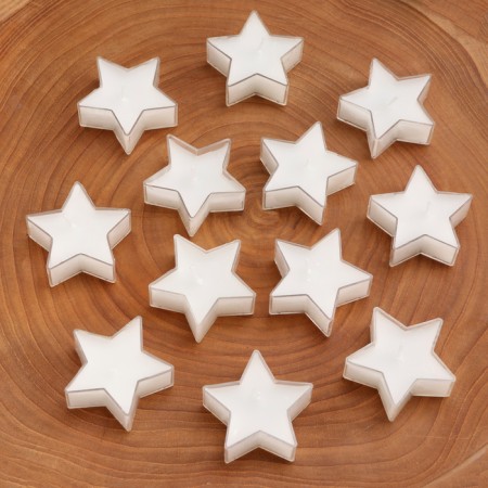 Set of candles in the sleeve "Star", 12 pcs, white