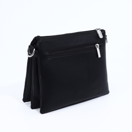 Bag Cross-Bodi with a zipper, 2 outer pockets, black color-1