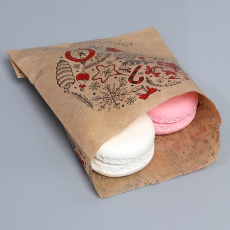 Pack package package, crafting, V-shaped bottom “Time of good gifts”, 16.8 x 13.5 x 5.5 cm, New Year-3