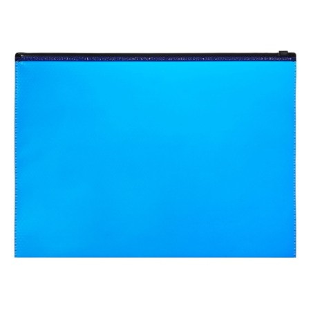 The convert folder on ZIP-Molniya, A4, 180 microns, Erichkrause "Diamond Total Black", translucent, embossing, blue