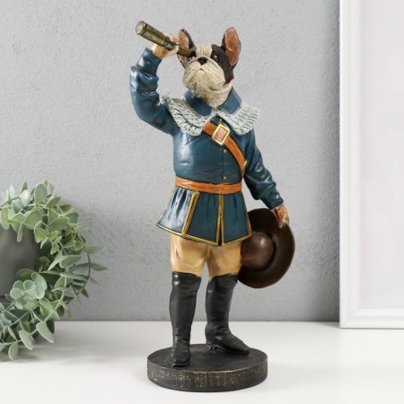 Polystone souvenir "English cartoon Buldog with telescope pipe" 17x11.5x31.5 cm