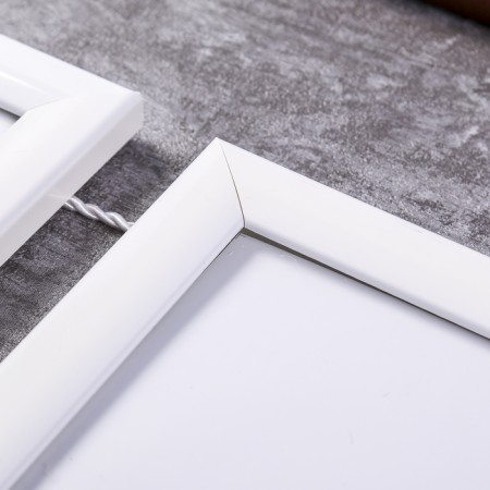 Photo frame in 2 photos 15x20 cm suspended 727 white (plastic screen)-2