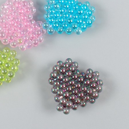 Busina for creativity plastic "Heart Puply" mix 3x3.1x0.8 cm-1