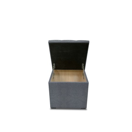 Puff with a lid and weighting, 400 × 400 × 420 mm, Savana plus matting, Mouse color-1
