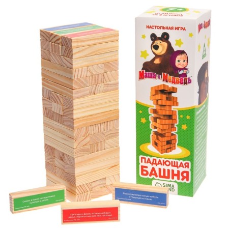 The game falling tower, Masha and the bear, 54 bars-5