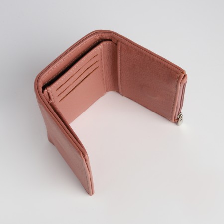 Women's wallet on magnet, pink color-4