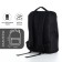 Male backpack on a zipper, 2 external pockets, with USB, black color