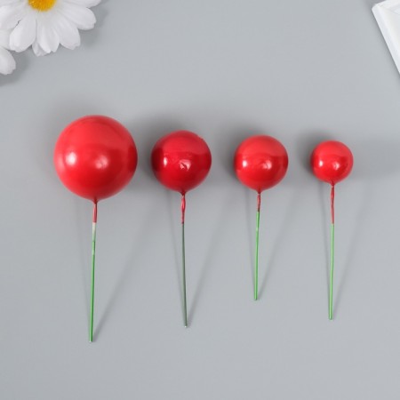 Decor for creativity "Red Balls" d = 2; 3; 3.5 and 4 cm set 20 pcs-2