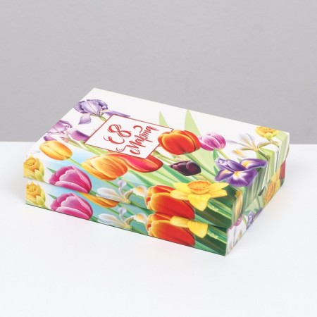 Gift box "March 8, tulips", 21 x 15 x 5.7 cm-1