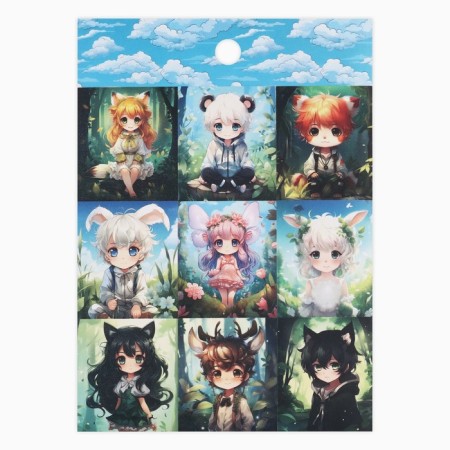 Set of paper stickers "anime", 10 pieces, 11 x 15.5 cm-6
