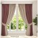 Set of curtains "Canvas", size 200x260 cm, 2 pcs, color drunk cherry, beige color