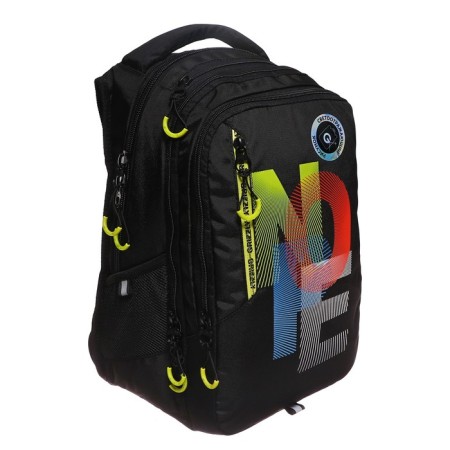 Youth backpack, 42 ​​x 31 x 22 cm, Grizzly 338, ergonomic back, laptop compartment, black/yellow RU-338-4_1-1