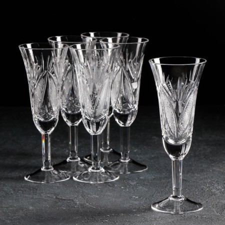 A set of foers crystal for the wine "Mill and Leaves", 170 ml, 6 pcs